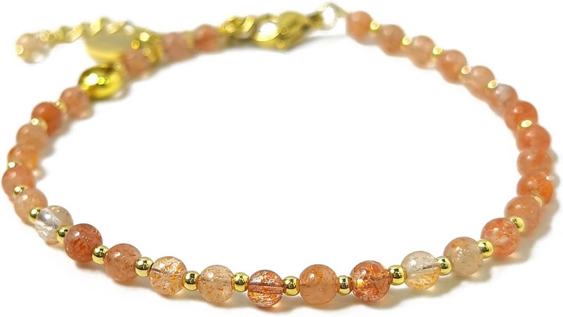 Morchic 3mm Tiny Beads Natural Gemstone Bracelet for Women, Adjustable 7.1" Energy Gem Charm Jewelry, Dainty Handmade Birthday Gift - Image 1
